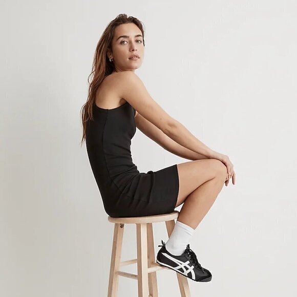 Madewell Supima Ribbed Racerback Tank Mini Dress Black Size XXS NWT - Picture 3 of 11
